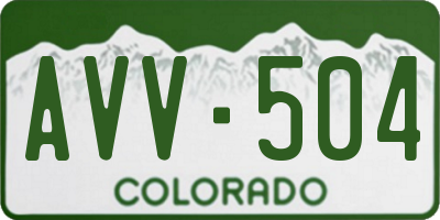CO license plate AVV504