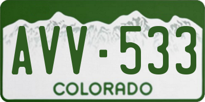 CO license plate AVV533