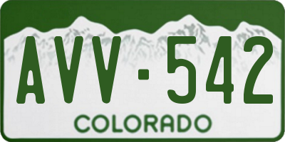 CO license plate AVV542