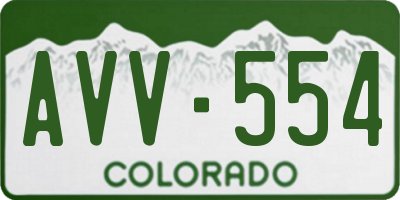 CO license plate AVV554