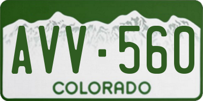 CO license plate AVV560