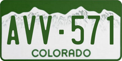 CO license plate AVV571