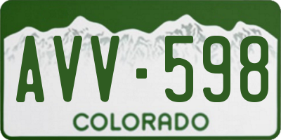 CO license plate AVV598