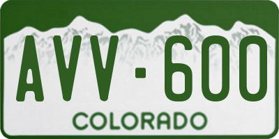 CO license plate AVV600