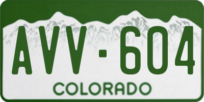 CO license plate AVV604