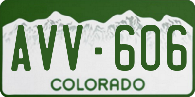 CO license plate AVV606