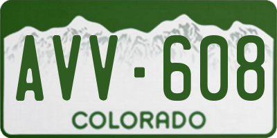 CO license plate AVV608