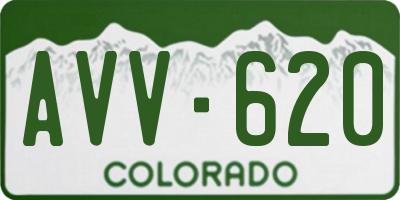 CO license plate AVV620