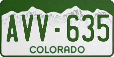 CO license plate AVV635