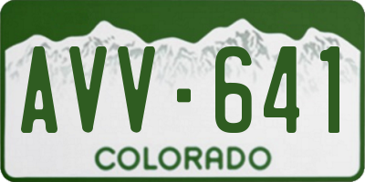 CO license plate AVV641