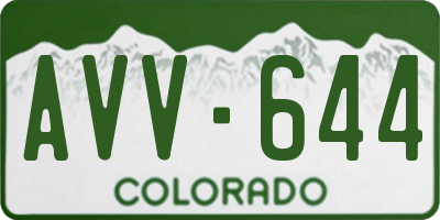 CO license plate AVV644
