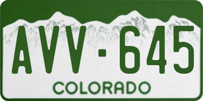 CO license plate AVV645