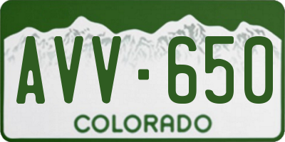 CO license plate AVV650
