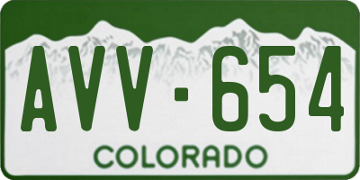 CO license plate AVV654