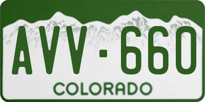 CO license plate AVV660