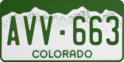 CO license plate AVV663