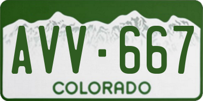 CO license plate AVV667