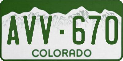 CO license plate AVV670