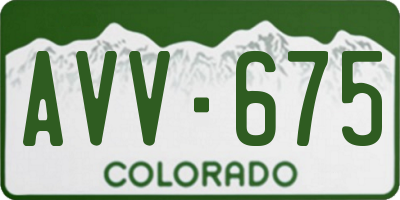 CO license plate AVV675