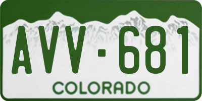 CO license plate AVV681