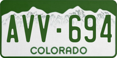 CO license plate AVV694