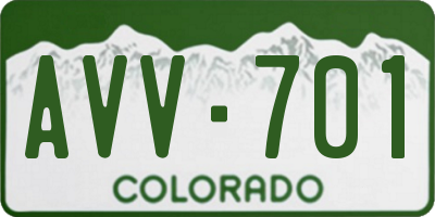 CO license plate AVV701