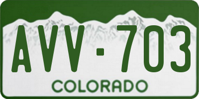 CO license plate AVV703