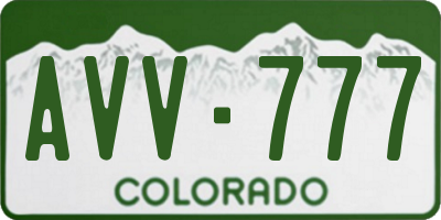 CO license plate AVV777