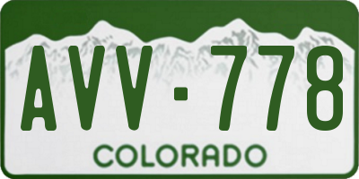 CO license plate AVV778