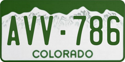 CO license plate AVV786