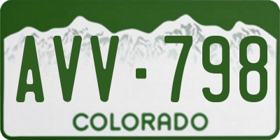 CO license plate AVV798
