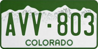CO license plate AVV803