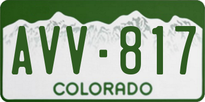 CO license plate AVV817