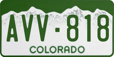 CO license plate AVV818