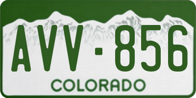 CO license plate AVV856