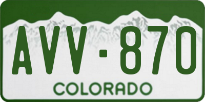 CO license plate AVV870