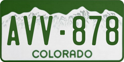 CO license plate AVV878