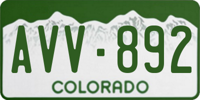 CO license plate AVV892