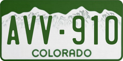CO license plate AVV910