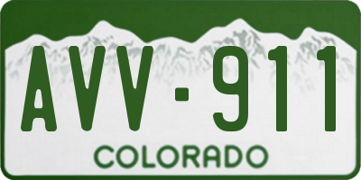 CO license plate AVV911