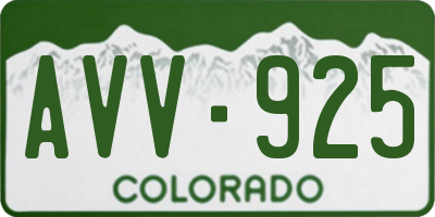 CO license plate AVV925