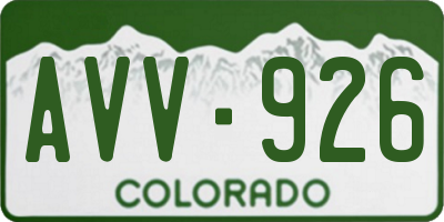CO license plate AVV926