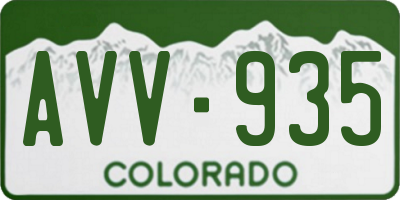CO license plate AVV935