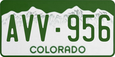CO license plate AVV956