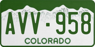 CO license plate AVV958