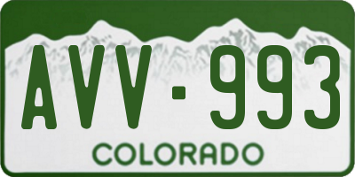 CO license plate AVV993