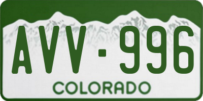 CO license plate AVV996
