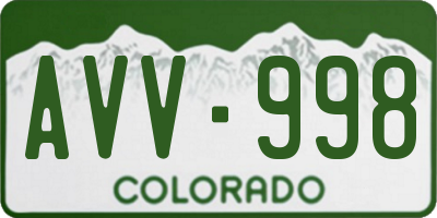 CO license plate AVV998