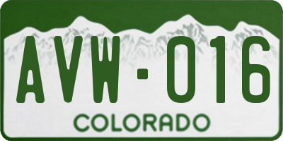CO license plate AVW016