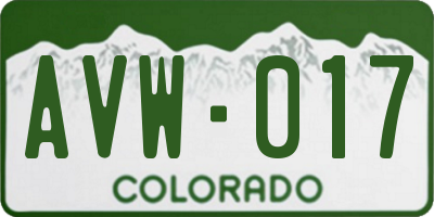 CO license plate AVW017